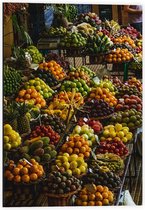 Dibond - Fruitmanden op de Markt - 40x60cm Foto op Aluminium (Wanddecoratie van metaal)