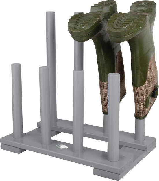 Porte-bottes en bois gris 42 cm - Support / support pour bottes / wellies