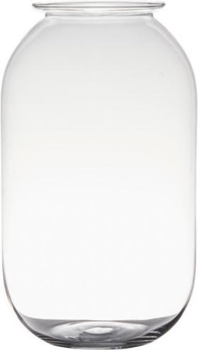 Transparante home-basics cilinder vorm vaas/vazen van glas 25 x 18 cm