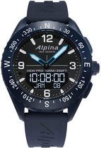 Alpina AlpinerX Smartwatch AL-283LBN5NAQ6 Horloge - Rubber - Blauw - Ø 46 mm