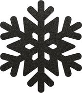Sneeuwvlok 3 vilt onderzetters  - Zwart - 6 stuks - ø 9,5 cm - Kerst onderzetter - Tafeldecoratie - Glas onderzetter - Cadeau - Woondecoratie - Tafelbescherming - Onderzetters voor