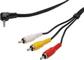 Premium Cord video-verbindingskabel, stereo 3,5 mm, 4-polig - 3 x cinch 1,5 m, 3x10 / 0,1 mm, afgeschermd, M/M