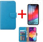 BixB iPhone X / XS hoesje - bookcase turquoise + tempered glas screenprotector