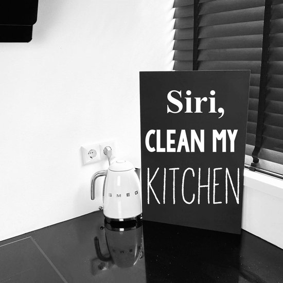 Muursticker keuken-siri clean the kitchen wit-60 x 40 cm (lxb)