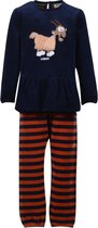 Woody pyjama meisjes/dames - donkerblauw - geit - 202-1-PDL-V/895 - maat 128