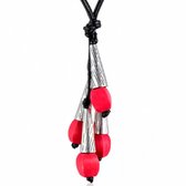 Ketting- rode hangertjes- 80 cm- Dames- Charme Bijouox®