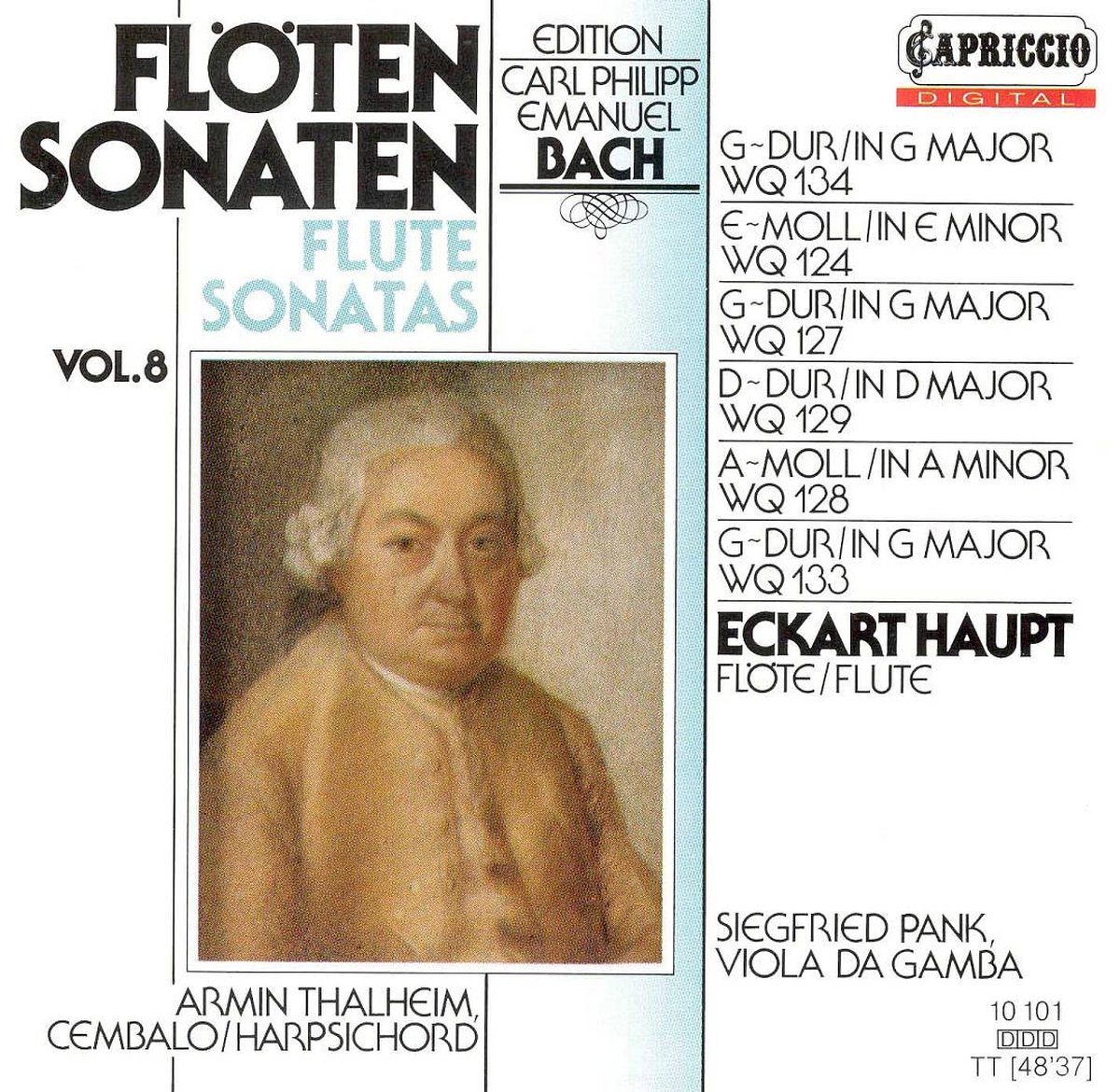 C.P.E. Bach: Flute Sonatas Vol 8