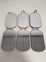 Luxe spiegels: met ophanglus en velvet stof (ovaal) - 2 stuks (willekeurige kleur)