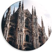 Dibond Wandcirkel - Kathedraal - 40x40cm Foto op Aluminium Wandcirkel (met ophangsysteem)