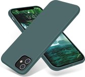 Siliconen telefoonhoesje geschikt voor Apple iPhone 12 / 12 Pro Hoesje Donker Groen