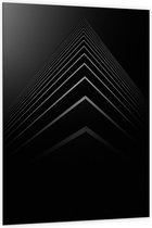 Dibond - Hoek van Gebouw (zwart/wit) - 100x150cm Foto op Aluminium (Met Ophangsysteem)