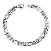 Figaro Heren Armband - Zilver Kleurig - Staal - 4,5mm - Armband Mannen - Armband Heren - Valentijnsdag voor Mannen - Valentijn Cadeautje voor Hem - Valentijn Cadeautje Vrouw