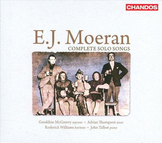 Albumhoes E.J. Moeran Complete Solo Songs met een sepiafoto van vijf personen.