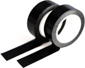 Washi Tape Zwart - set van 2 rollen - zelfklevend tape - knutselen - DIY - 20 meter - mat zwart