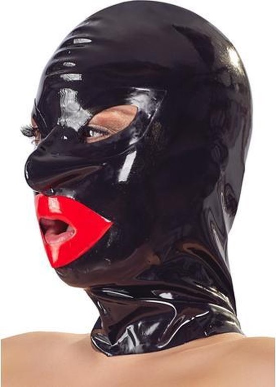 Bondage Hoofdmasker Met Lippen - The Latex Collection - Zwart - Maskers |  bol.com