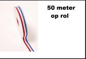 Medaille lint rood/wit/blauw 50 meter - Koningsdag Holland Nederland national medaille lint thema feest kampioen