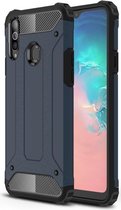 Samsung Galaxy A20s Hoesje Shock Proof Hybride Back Cover Donker Blauw