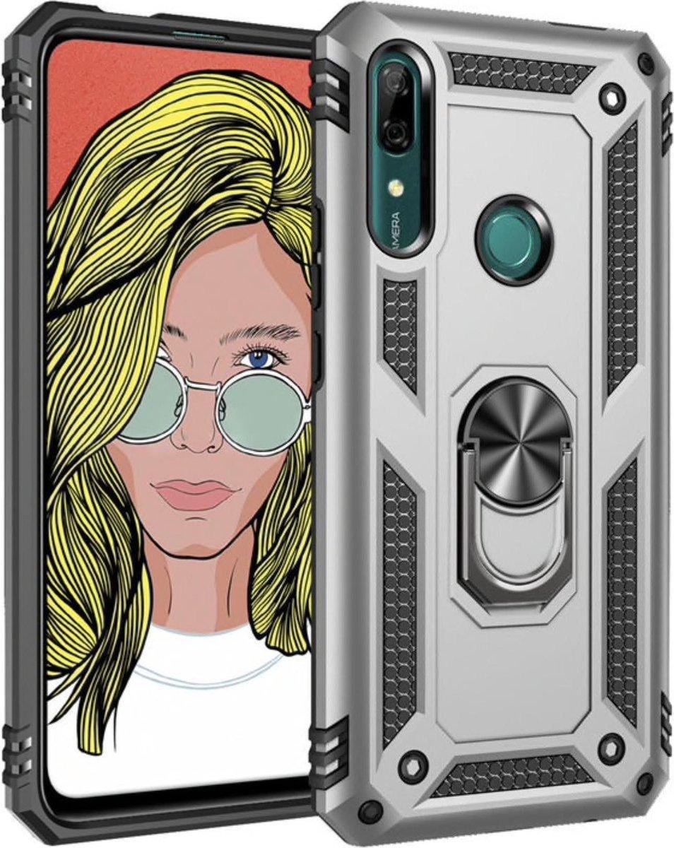 Huawei Y9 Prime 2019 Magnetische Backcover - Zilver - TPU - voor Autohouder