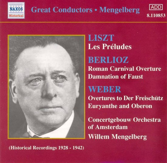 Historische opname van de Concertgebouw Orkest van Amsterdam, gedirigeerd door Willem Mengelberg. Tracklist: Liszt, Berlioz, Weber.