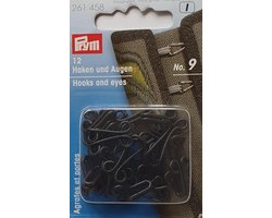 Prym Haken en ogen Messing Zwart No. 9