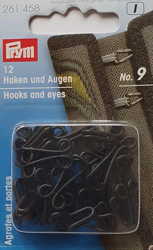 Prym Haken en ogen Messing Zwart No. 9