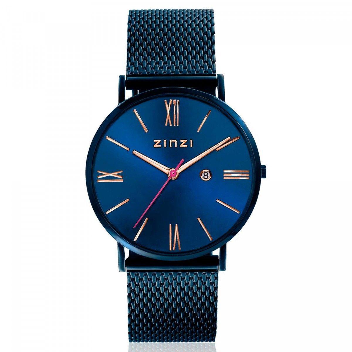 ZINZI ZIW514M horloge - band blauwgekleurd - 34mm + gratis Zinzi armbandje