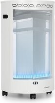 Blumfeldt Bonaparte Fire Gasverwarming - 4200 W - Elektrische Ontsteking Met AAA-Batterij- Voor Gasflessen Tot 15 Kg - Volledige Tankafdekking - Kindveilig - 4 Vloerwieltjes - Handgrepen - Ods-Systeem - Vlamuitvalbeveiligingsklep - Wit