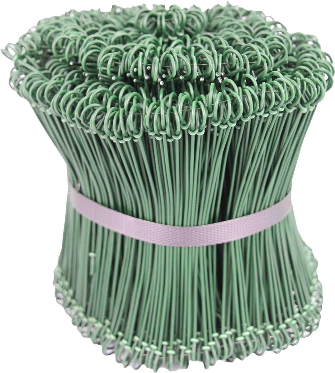 Geplastificeerde drilbinders - groen - 160mm - 1000 stuks