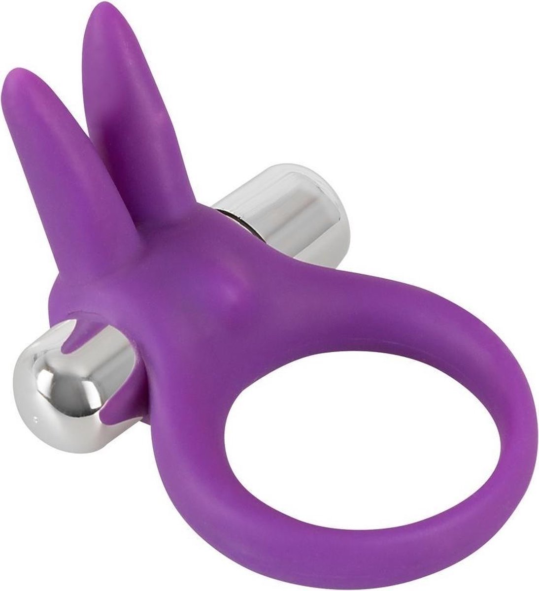 Goedkoopste Sweet Smile – ‘Rabbit’ Cock Ring met Vibratie Kogel en Konijnen Oren Dubbel Plezier – Paars