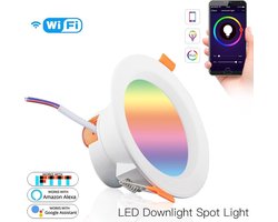 DrPhone LZ04 - Inbouw Spot Smart LED Licht - 7W RGB -  Amazon Alexa - Google Home  - WiFi – Light Bulb – Verschillende Kleuren