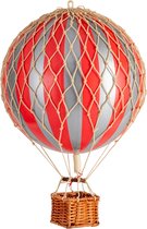 Authentic Models - Luchtballon 'Travels Light' - zilver/rood - diameter luchtballon 18cm