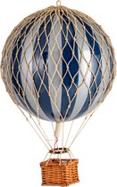 Authentic Models - Luchtballon Travels Light - Luchtballon decoratie - Kinderkamer decoratie - Zilver Navy- Ø 18cm