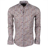 Dom Tower - Heren Overhemd met Trendy Design - Stretch - Grijs