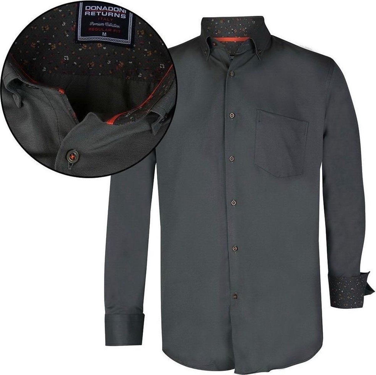 Donadoni - Heren Overhemd - Regular Fit - Army Groen