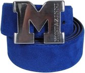 Montazinni - Suede Riem Met Zilveren Gesp - Blauw