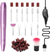 Elektrische Nagelvijl – 11 Nagelfrees Bitjes en 50 Schuurrolletjes – Make Up Kwast – Manicure en Pedicure Set