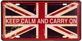 Amerikaans nummerbord - Keep calm and carry on
