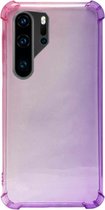 ADEL Siliconen Back Cover Softcase Hoesje Geschikt voor Huawei P30 Pro - Kleurovergang Roze Paars