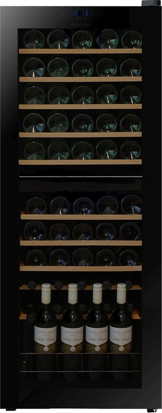 Koelkast: Dunavox DX-54.150  Compacte 2-Temperatuur wijnklimaatkast 54 flessen, van het merk Dunavox