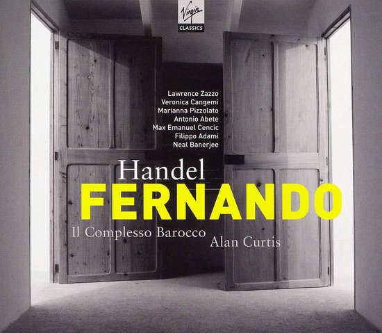 Albumhoes voor Handel Fernando met Virgin Classics logo en namen van artiesten.