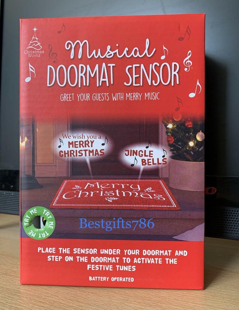 Kerst deurmat onderlegger met muziek/kerstmuziek - Ondermat muziek - christmas -... | bol.com