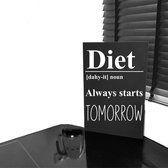 Tekstbord voor in de keuken Diet-zwart-60 x40 cm (lxb)-cadeautip-wandbord keuken
