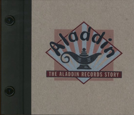 Aladdin Records Story albumhoes met een lampvormig logo en de tekst "THE ALADDIN RECORDS STORY".