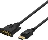 Deltaco DP-2030 3m 20-pin ha DL DVI-D Zwart seriële kabel