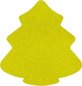 Kerstboom vilt onderzetters  - Lichtgroen - 6 stuks - 10 x 9,5 cm - Kerst onderzetter - Tafeldecoratie - Glas onderzetter - Woondecoratie - Tafelbescherming - Onderzetters voor glazen - Kerst tafelen - Woonaccessoires - Tafelaccessoires