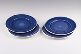 Dudson - Brasserie - Handbeschilderd - Plat bord - 16cm - Donker Blauw - set á 4 stuks