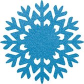 Sneeuwvlok vilt onderzetters  - Lichtblauw - 6 stuks - ø 9,5 cm - Kerst onderzetter - Tafeldecoratie - Glas onderzetter - Woondecoratie - Tafelbescherming - Onderzetters voor glaze