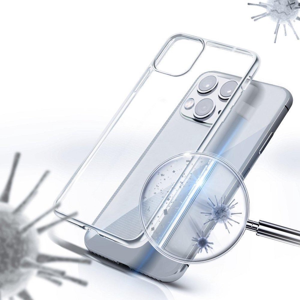 Forcell antibacteriële case Geschikt voor IPHONE 12 / 12 PRO - transparant