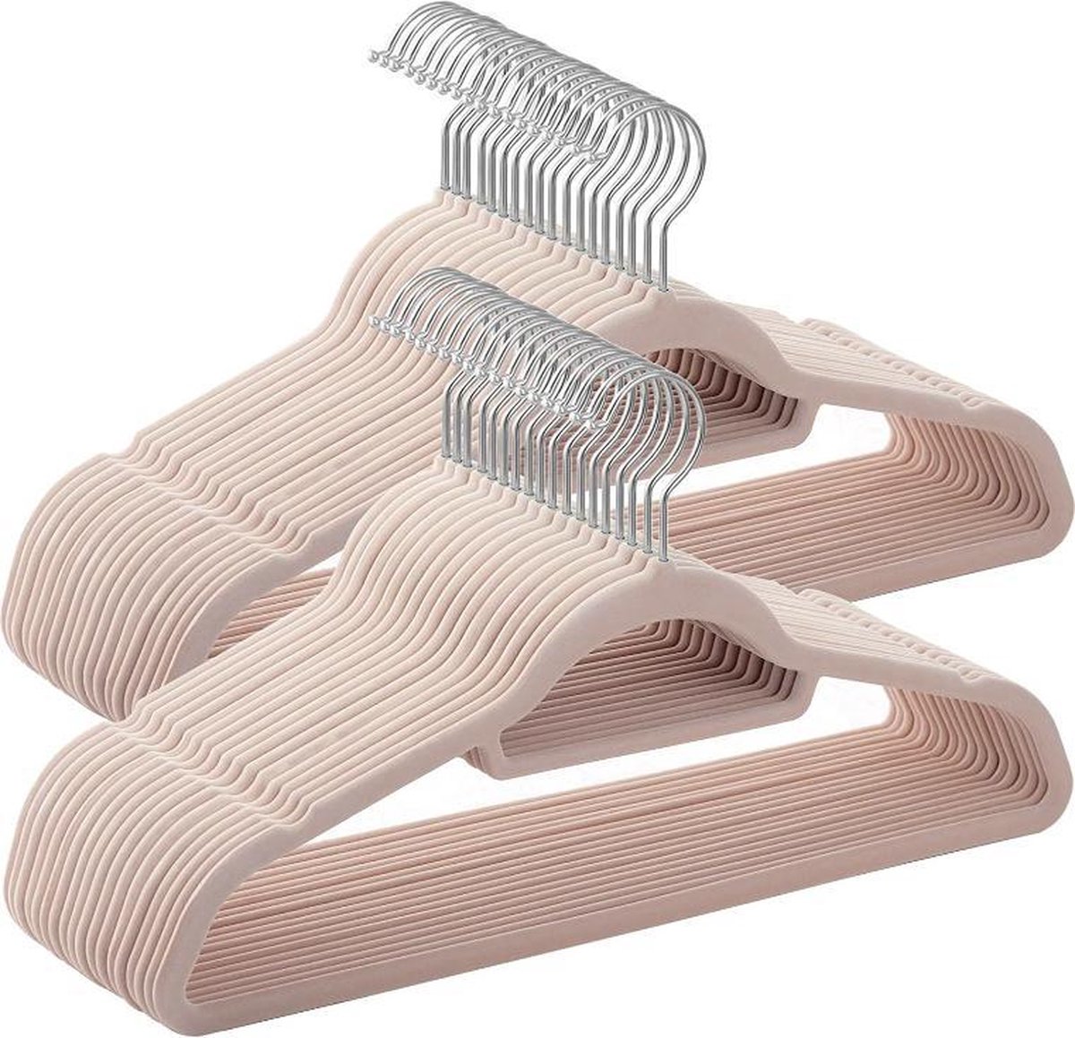 MIRA Home - Kledinghanger - Slaapkamer accessoires - Fluweel - Lichtroze - 45x23.5x0.6