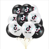 TikTok Ballon 10 + 10 gratis Tik Tok Ballonnen Verjaardag Feestje Decoratie